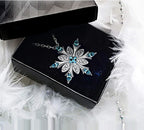 Collar con Colgante Copo de Nieve en Circonio azul