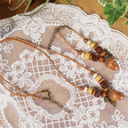 Collar con Colgante de Borla de Madera Otoñal