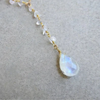 Collar con Colgante de Gota de Agua en Cristal Piedra de Luna