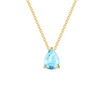 Collar con Colgante de Gota de Agua en Circonio Piedra de Nacimiento