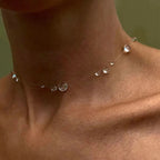 Collar con Colgante de Gota de Agua Transparente