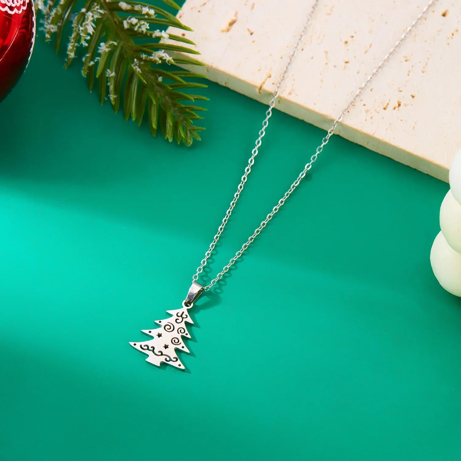 Collar con Colgante Invernal abeto plata