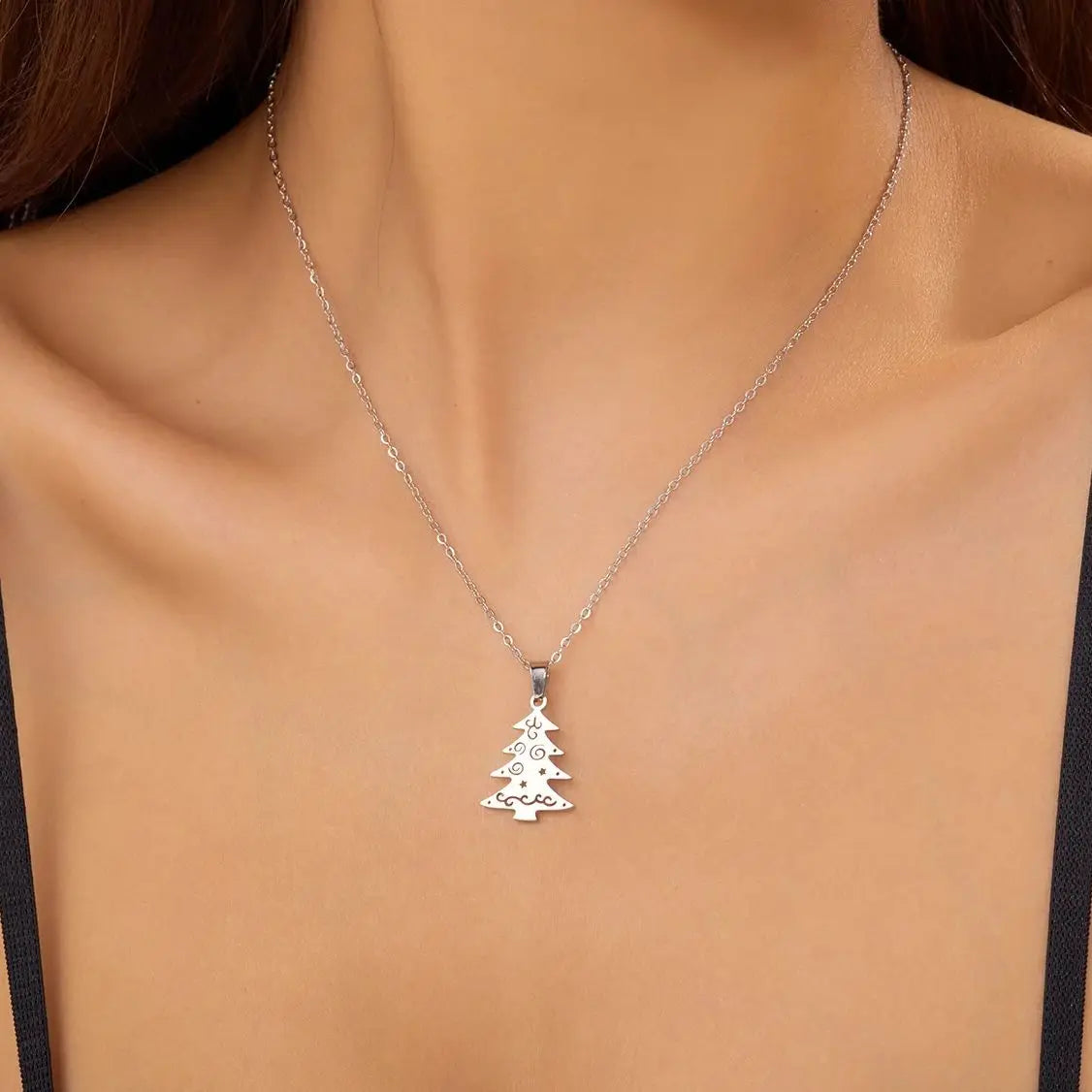 Collar con Colgante Invernal abeto plata