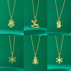 Collar con Colgante Invernal Reno oro