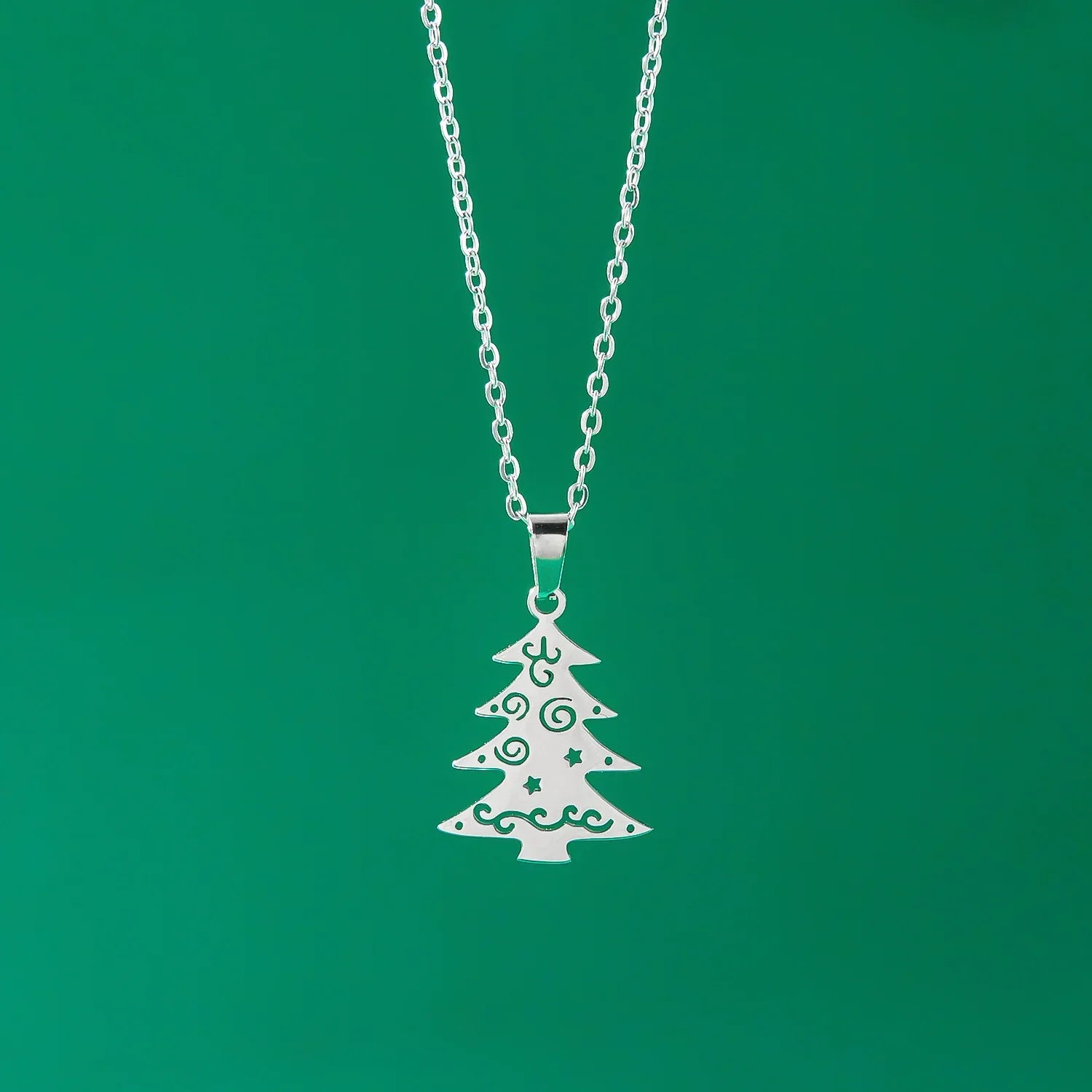 Collar con Colgante Invernal abeto plata