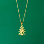 Collar con Colgante Invernal abeto oro