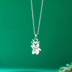 Collar con Colgante Invernal muñeco de nieve plata