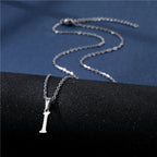 Collier avec pendentif initiale argenté - lettre