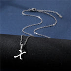Collier avec pendentif initiale argenté - lettre