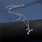Collier avec pendentif initiale argenté - lettre