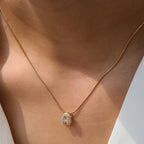 Collier avec pendentif initiale en strass pour femme - lettre
