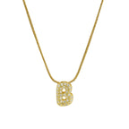 Collier avec pendentif initiale en strass pour femme - lettre