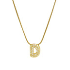 Collier avec pendentif initiale en strass pour femme - lettre