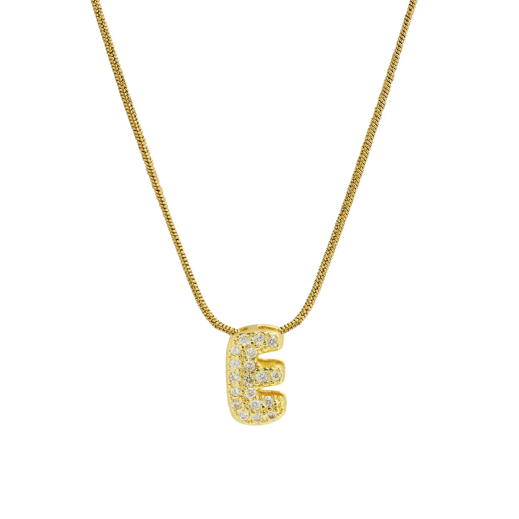 Collier avec pendentif initiale en strass pour femme - lettre