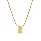 Collier avec pendentif initiale en strass pour femme - lettre