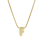 Collier avec pendentif initiale en strass pour femme - lettre