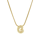 Collier avec pendentif initiale en strass pour femme - lettre