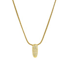 Collier avec pendentif initiale en strass pour femme - lettre