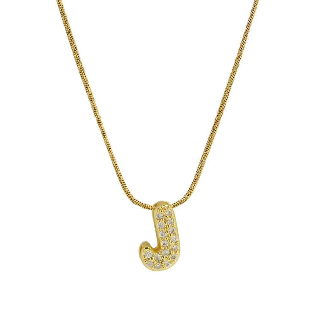 Collier avec pendentif initiale en strass pour femme - lettre