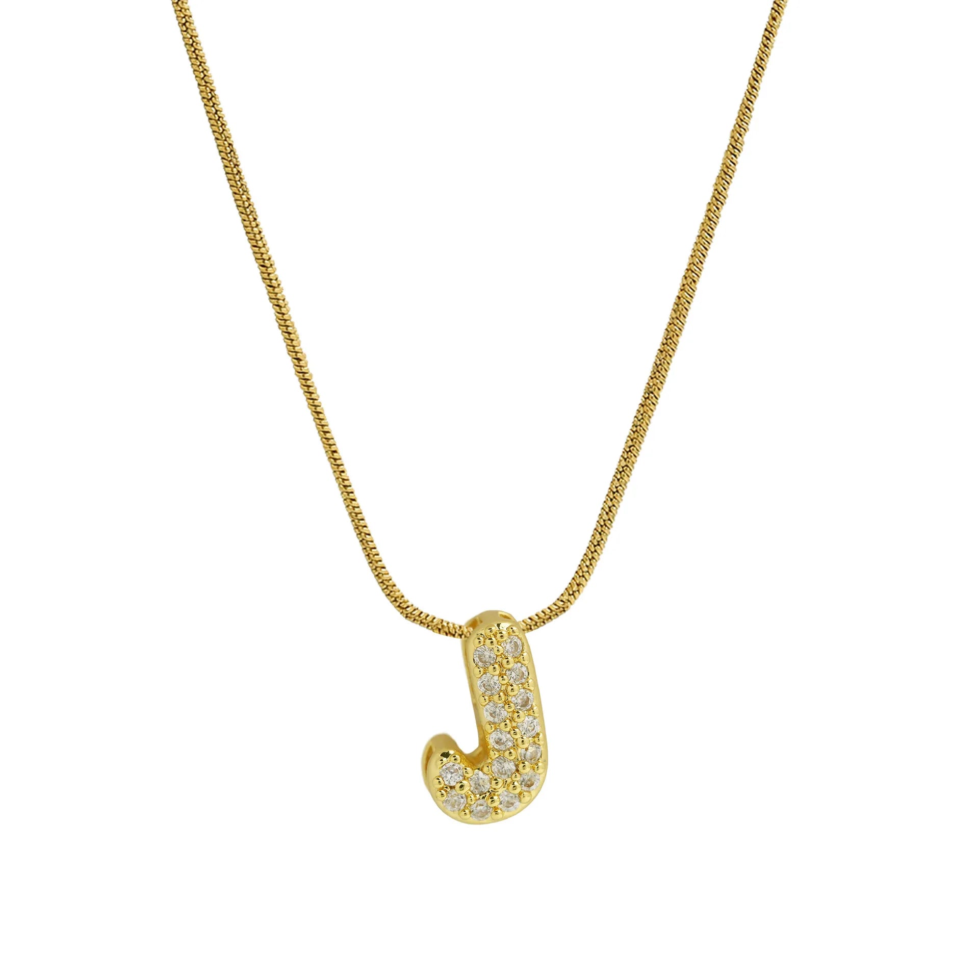 Collier avec pendentif initiale en strass pour femme - lettre