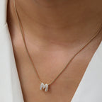 Collier avec pendentif initiale en strass pour femme - lettre