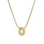 Collier avec pendentif initiale en strass pour femme - lettre
