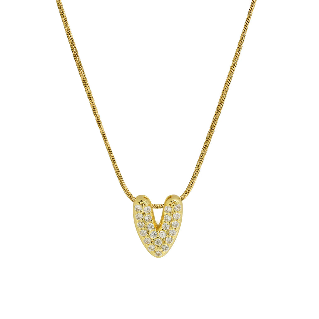 Collier avec pendentif initiale en strass pour femme - lettre