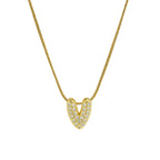 Collier avec pendentif initiale en strass pour femme - lettre
