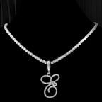 Collier avec pendentif initiale et strass - lettre