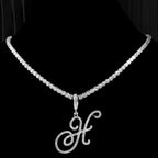 Collier avec pendentif initiale et strass - lettre