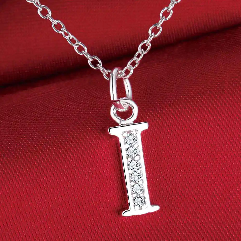 Collier avec pendentif initiale et strass - lettre