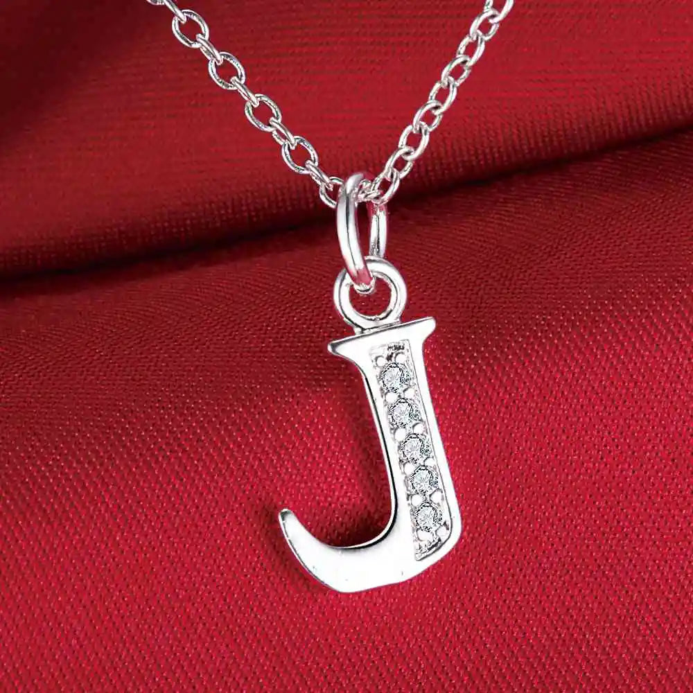 Collier avec pendentif initiale et strass - lettre