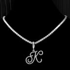 Collier avec pendentif initiale et strass - lettre