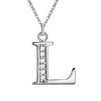Collier avec pendentif initiale et strass - lettre