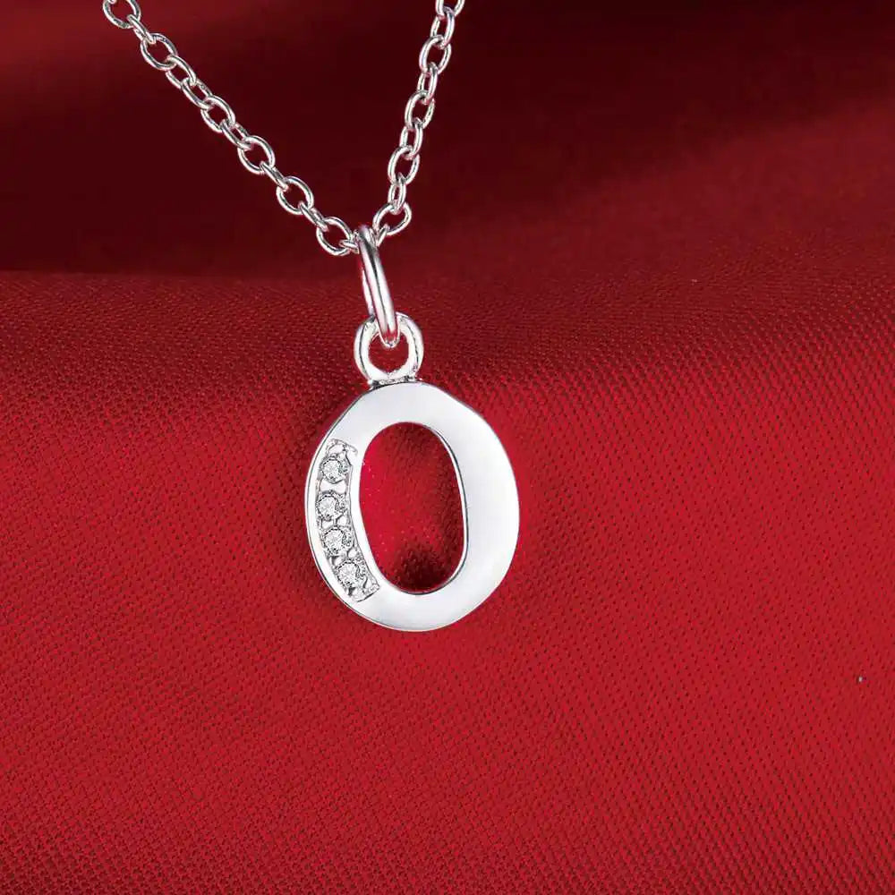 Collier avec pendentif initiale et strass - lettre