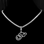 Collier avec pendentif initiale et strass - lettre