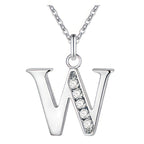 Collier avec pendentif initiale et strass - lettre