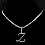 Collier avec pendentif initiale et strass - lettre