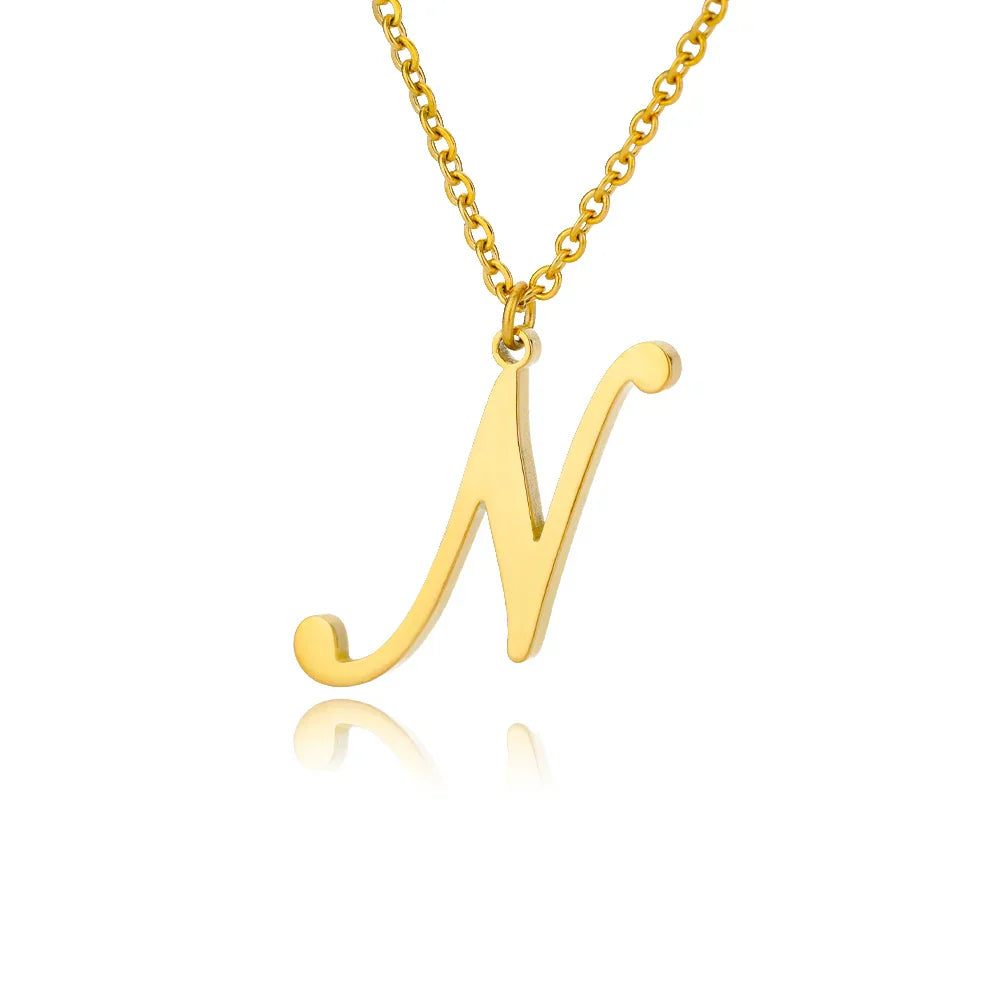 Collier avec pendentif initiale pour femme - lettre