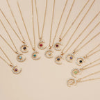 Collar con Colgante de Luna en Strass Piedra de Nacimiento