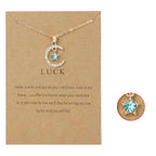 Collar con Colgante de Luna en Strass Piedra de Nacimiento