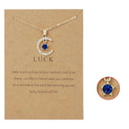 Collar con Colgante de Luna en Strass Piedra de Nacimiento