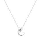 Collar con Colgante de Luna y Estrella en Cristal
