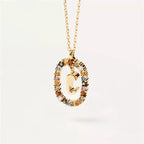 Collier avec pendentif ovale initiale - lettre