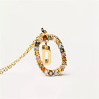 Collier avec pendentif ovale initiale - lettre