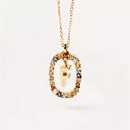 Collier avec pendentif ovale initiale - lettre