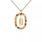Collier avec pendentif ovale initiale - lettre