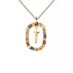 Collier avec pendentif ovale initiale - lettre