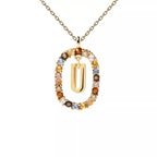 Collier avec pendentif ovale initiale - lettre