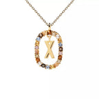 Collier avec pendentif ovale initiale - lettre